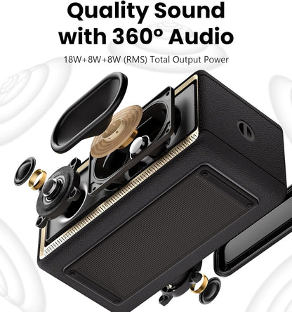 Edifier ES60 Portable Bluetooth Speaker, 34W RMS, Wireless Speaker with 360° Audio, Ambient Lights, 9 Hours Playtime, Bluetooth 5.4 Stereo Pairing, IP66 Dustproof and Waterproof, Ivory - PuriLite
