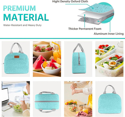 Lunch Bag for Women & Men Adult Insulated Lunch Box, Small Leakproof Cooler Food Lunch Containers Reusable High Capacity Lunch Tote Bags for Work, Travel, Outdoor - PuriLite