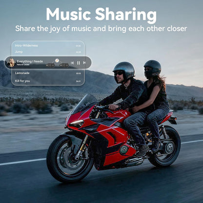 XGP X10 Mesh Motorcycle Bluetooth Headset – 10 Riders Group Intercom 3000m Range, Bluetooth 5.3 Helmet Communication System with Audio Multitasking, Music Sharing & IP67 Waterproof (2 Pack) - PuriLite