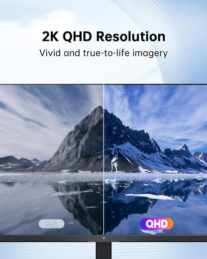 KTC 32 Inch 2K Computer Monitor, IPS 1440p Monitor with Ultra-Thin Bezels, HDR10, Freesync/G-sync, HDMI/DP Ports, Tilt Adjustable, Eyecare, Ideal for Business, Office, and Casual Gaming - PuriLite