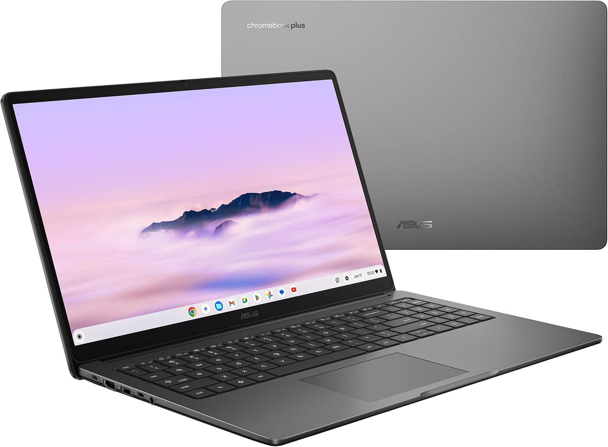 ASUS Chromebook Plus CX15, 15.6” 16:9 FHD (1920 x 1080) Anti-Glare Display, Intel® Core™ 3-N355 Processor, 128GB Storage, 8GB RAM, ChromeOS, Rock Grey, CX1505CTA-AS31-CB - PuriLite