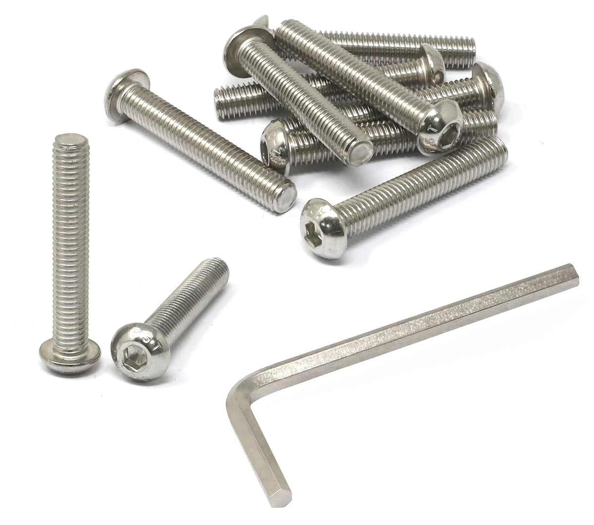 iexcell 50 Pcs M6 x 20mm Thread Pitch 1 mm Stainless Steel 304 Hex Socket Button Head Cap Screws Bolts Kit - PuriLite