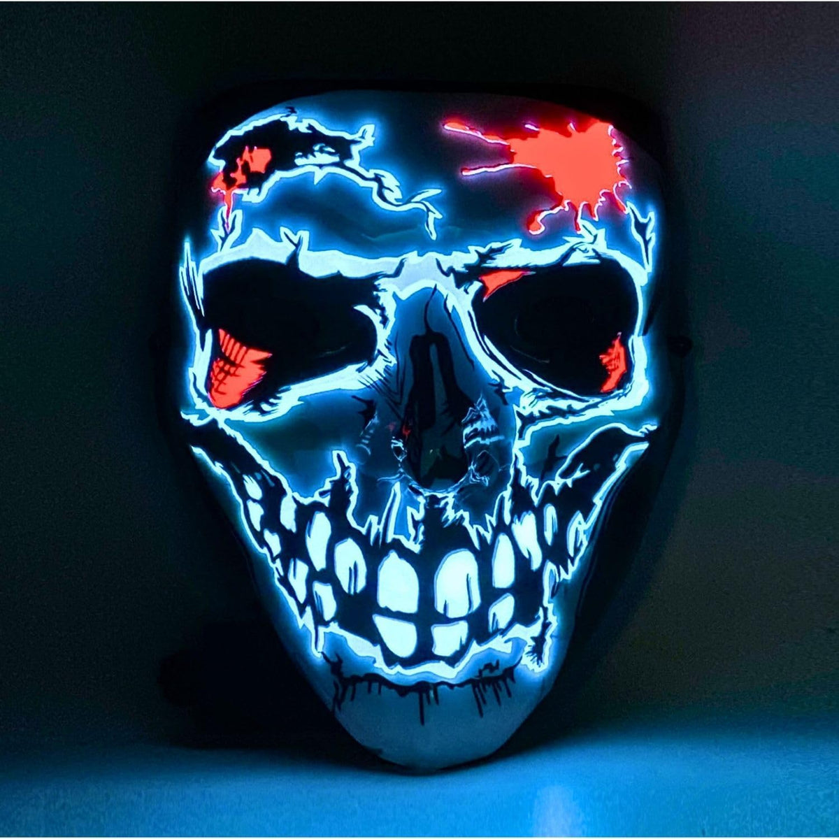 Crethinkaty Halloween Purge Mask Led Light Up Mask - PuriLite