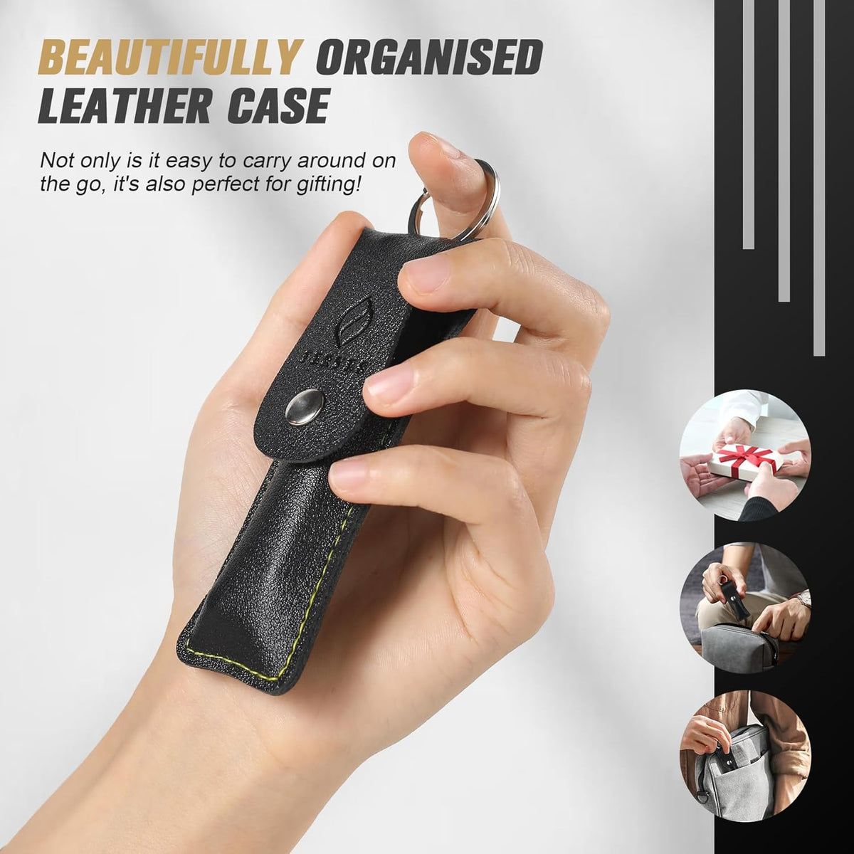FERYES Angled Head Long Handled Toenail Clipper for Seniors - Large Wide Jaw Nail Clipper with Catcher for Thick Nails - Easier Trimming, Ergonomic Design (Black) - PuriLite