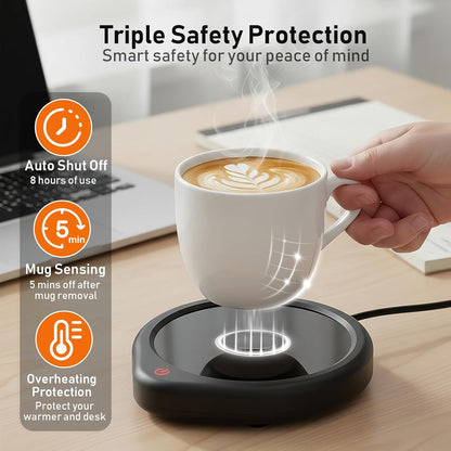Coffee Mug Warmer for Desk with Auto Shut Off, Coffee Cup Candle Wax and Electric Beverage Tea Milk Warmer Heating Plate - PuriLite