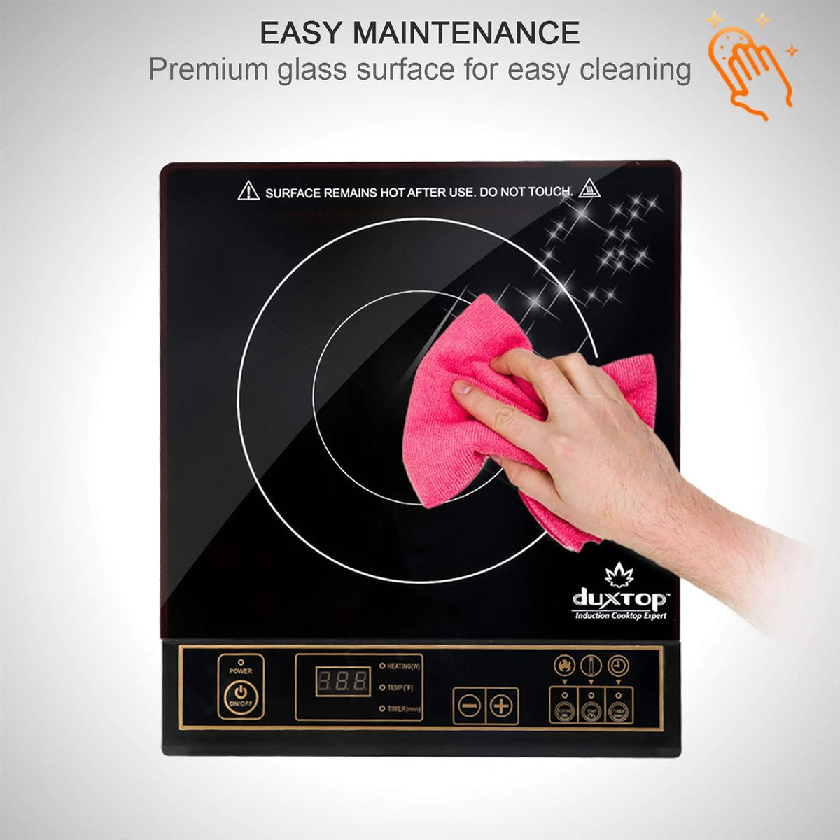Duxtop 1800W Portable Induction Cooktop Countertop Burner, Gold 8100MC/BT-180G3 - PuriLite