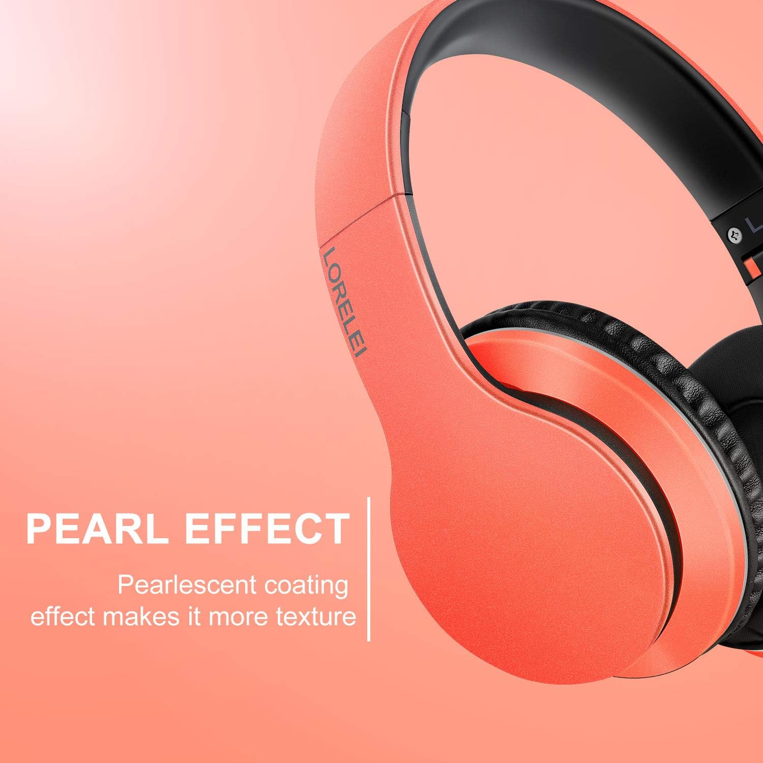 LORELEI X6 Over-Ear Headphones With Microphone, Lightweight Foldable & Portable Stereo Bass With 1.45M No-Tangle Wired for Smartphone Tablet MP3/4 (Black-Gold) - PuriLite