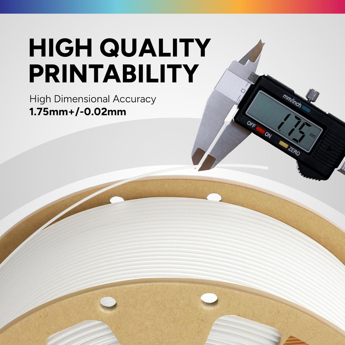 OVERTURE PLA Filament 1.75mm PLA 3D Printer Filament, 1kg Cardboard Spool (2.2lbs), Dimensional Accuracy +/- 0.02mm, Fit Most FDM Printer (Black 1-Pack) - PuriLite