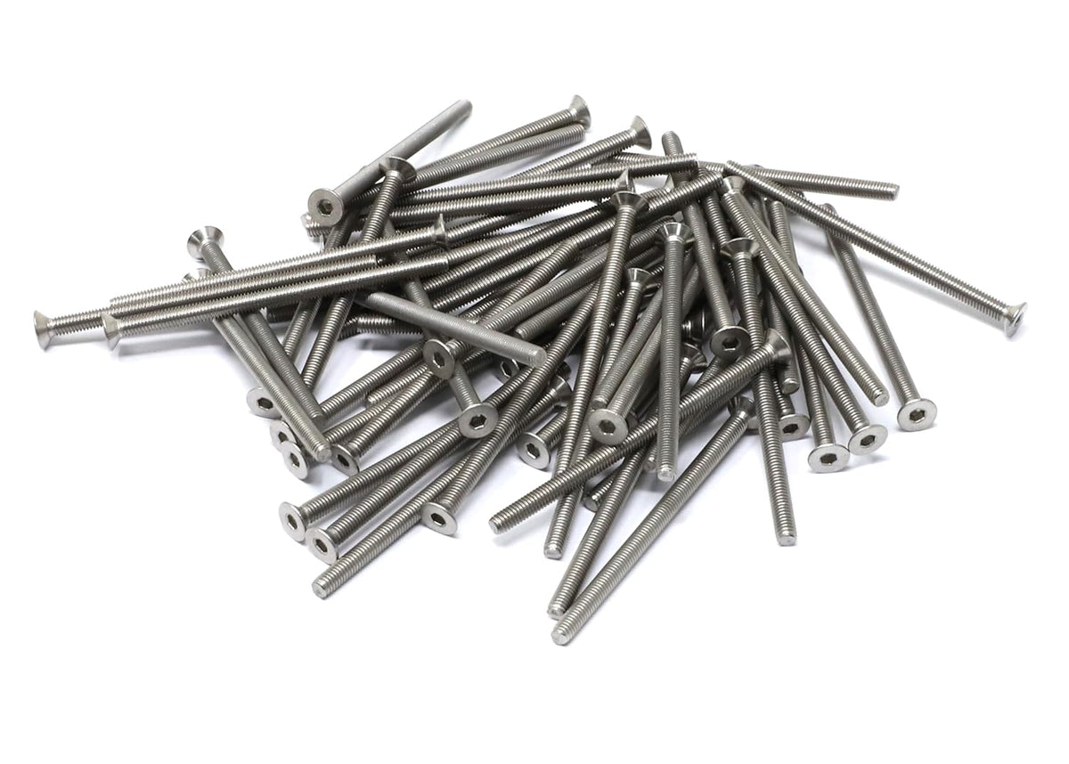 iexcell 5 Pcs M8 x 80mm Thread Pitch 1.25 mm Stainless Steel 304 Hex Socket Flat Head Cap Screws Bolts Kit - PuriLite