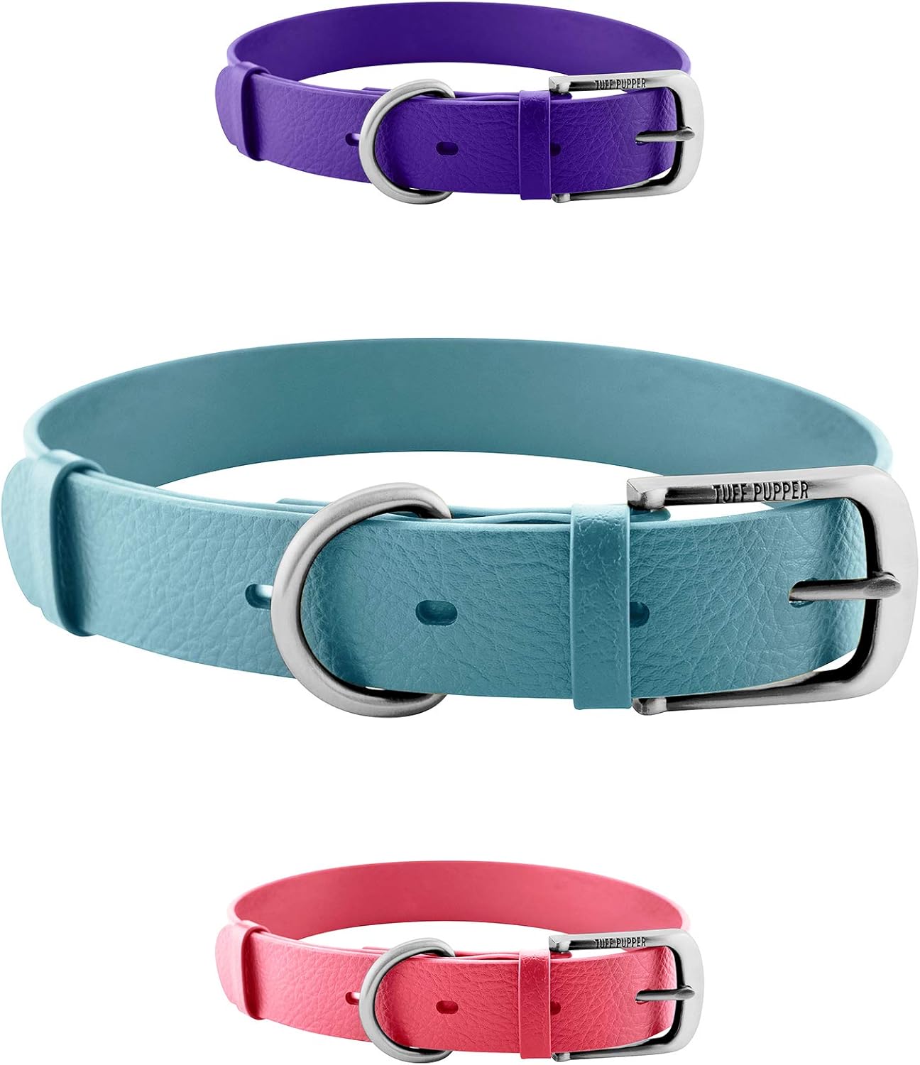 Tuff Pupper Classic Heavy Duty Dog Collar | 10x Stronger Than Leather | 100% Waterproof & Odor Proof Dog Collar | Tough Rust-Proof All Metal Hardware - PuriLite