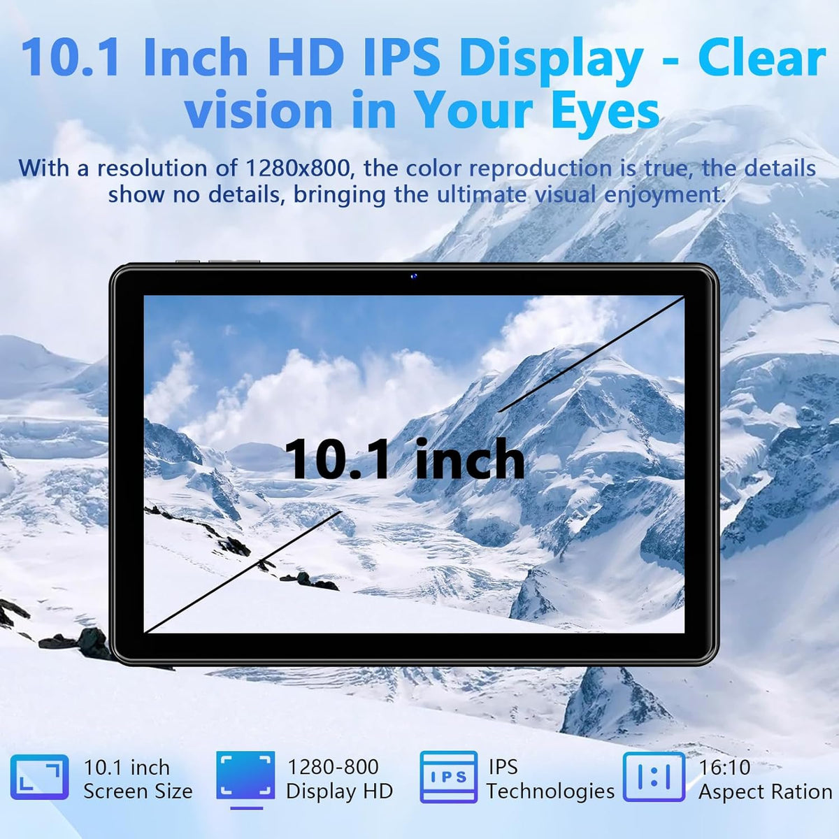 10 Inch Tablet, Android 15 Tablets with 18GB RAM+128GB ROM(Expand to 1TB), Octa Core 1280 * 800 IPS HD Display, 6000mAh Battery, Dual 5MP+8MP Camera, 5G/2.4G WiFi - PuriLite