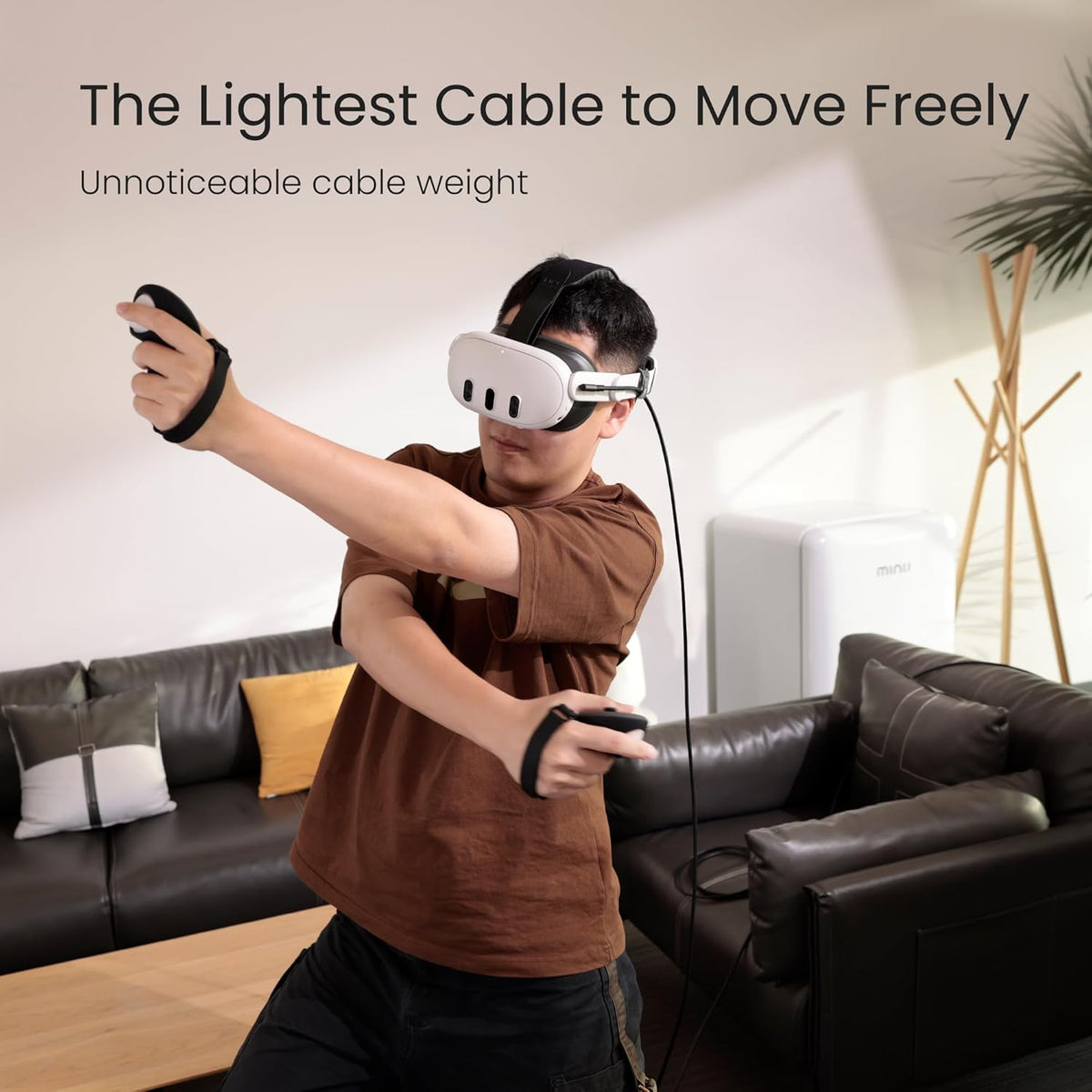 KIWI design 16FT Link Cable Compatible with Oculus/Meta Quest 3S Accessories, and Quest 3/2/Pro/Pico 4, USB3.0 Link Cable with 5Gbps Super Speed - PuriLite