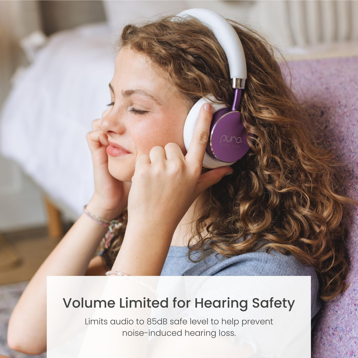 Puro Sound Labs BT2200 Plus Volume Limited Kids’ Bluetooth Headphones (Blue) - PuriLite