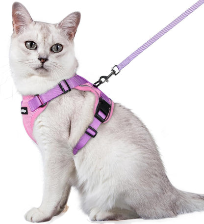 rabbitgoo Cat Harness and Leash for Walking, Escape Proof Soft Adjustable Vest Harnesses for Small Medium Cats, Easy Control Breathable Reflective Strips Jacket, XS, Black - PuriLite