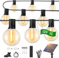OHLUX 120FT Solar String Lights Outdoor with Remote, Patio Lights with 52 Shatterproof G40 Globe LED Filament Bulbs, Dimmable Outside Edison Hanging Light for Backyard Party Decor - PuriLite