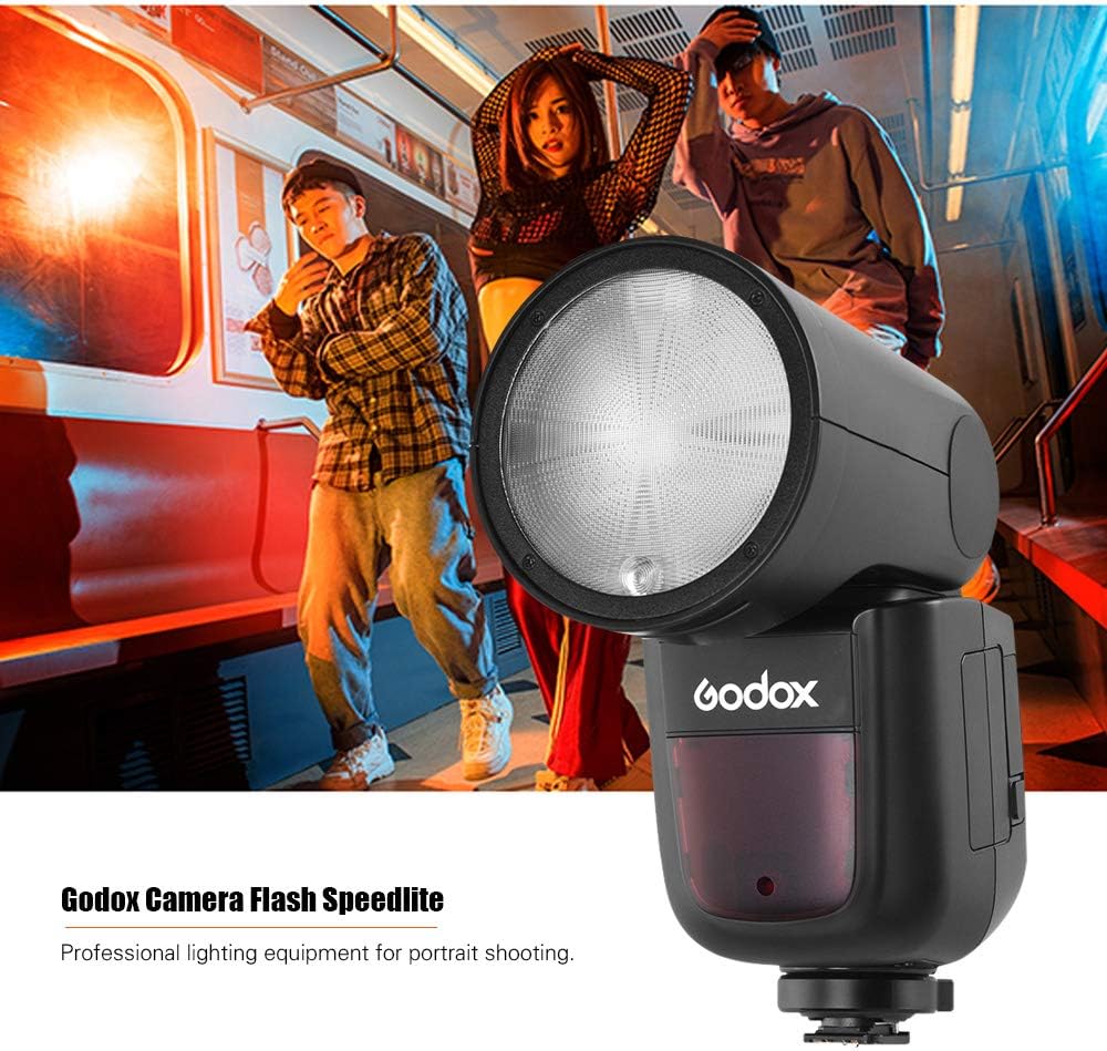 Godox V1S Professional Camera Flash Speedlite TTL Speedlight Round Head Wireless 2.4G Fresnel Zoom Compatible with Sony a7RII a7R a58 a99 ILCE6000L a7RIII a7R3 a9 a77II a77 a350 Camera for Photography - PuriLite