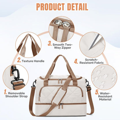 WONHOX Travel Duffel Bag Weekender Carry on Luggage Bag for Airplane