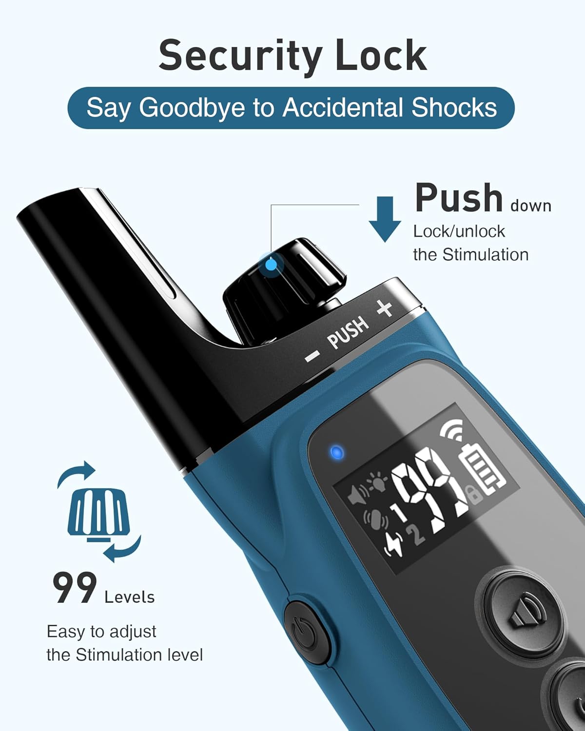 ABBIDOT Shock Collar 2 Dogs - 3300ft Dog Training Collar with Remote, 151 Levels Electric Collar, Safety Lock, Waterproof Rechargeable E Collar for Small Medium Large Dogs (Deep Black, 2 Collars) - PuriLite