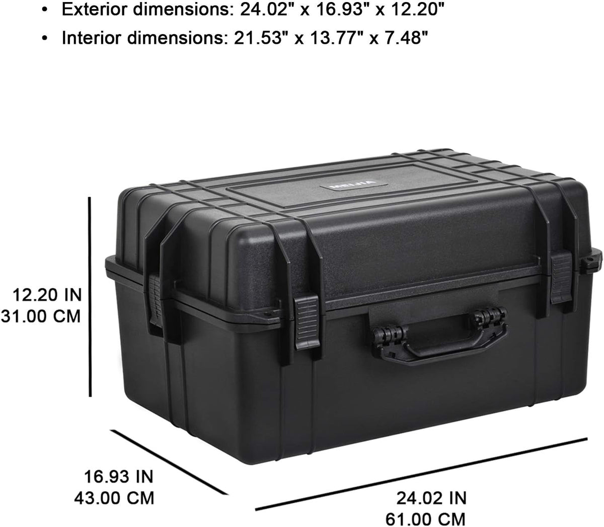 MEIJIA Portable Waterproof Protective Hard Case,Camera Case with Customizable Fit Foam Inserted, Elegant Black (9.17"x 7.56"x4.33") - PuriLite