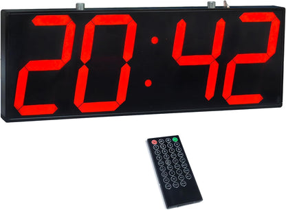 CHKOSDA Digital Wall Clock with Double Sided Display, Large Digital Clock with Timer,Alarm,Temperature and Date,Two Faced Hanging Wall Clock with 6''Number (White) - PuriLite