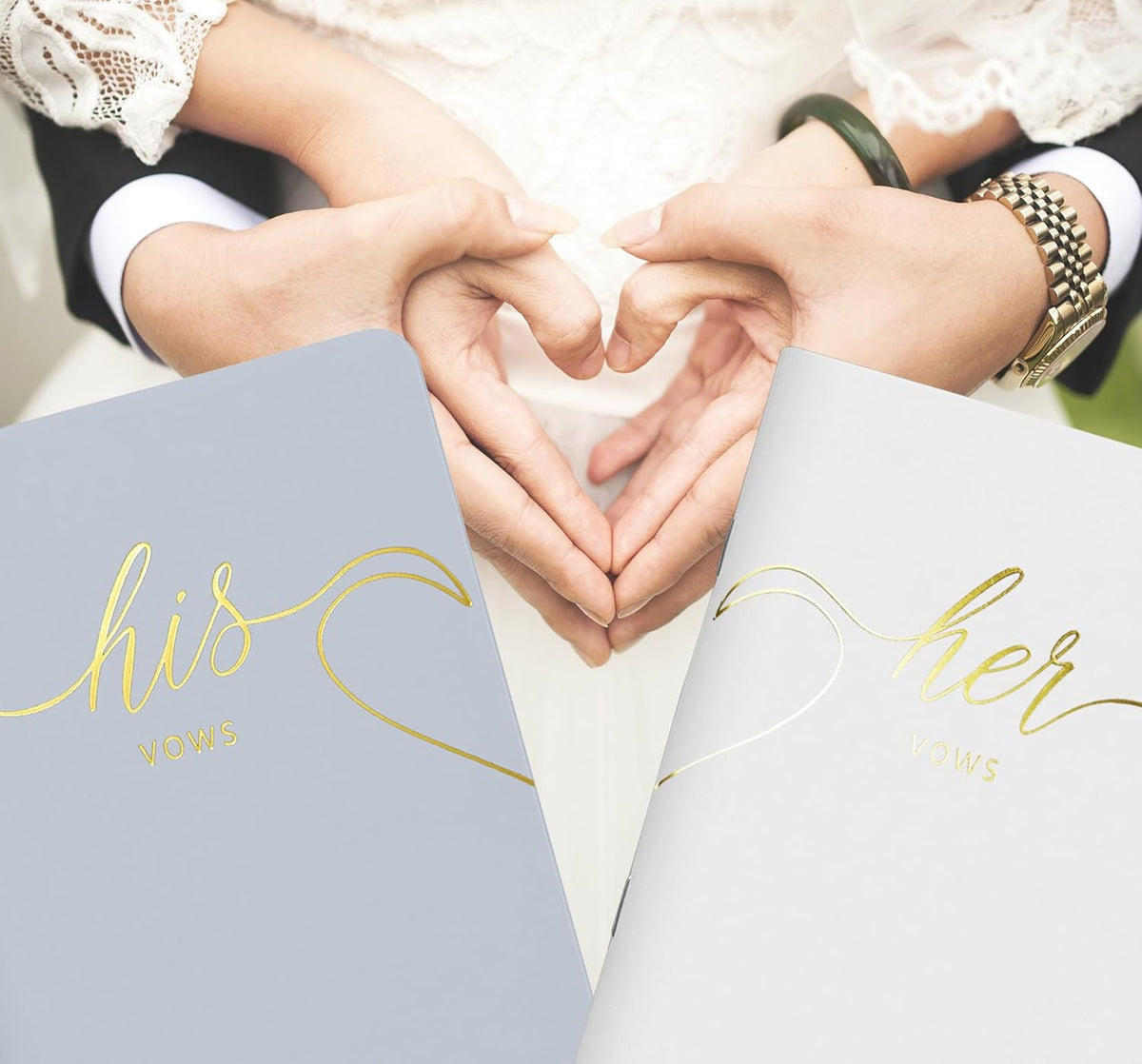 LSSH GmbH Vow Books - His and Hers Wedding Essentials, 28 Pages, 5.5" X 4" (Dark Green & Sage) - PuriLite