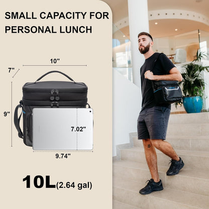 EVERFUN Cooler Bag Insulated Beach Cooler Lunch Bag Box for Men Women Dual Compartments Collapsible Waterproof Leak-Proof for Travel Work Picnic - PuriLite