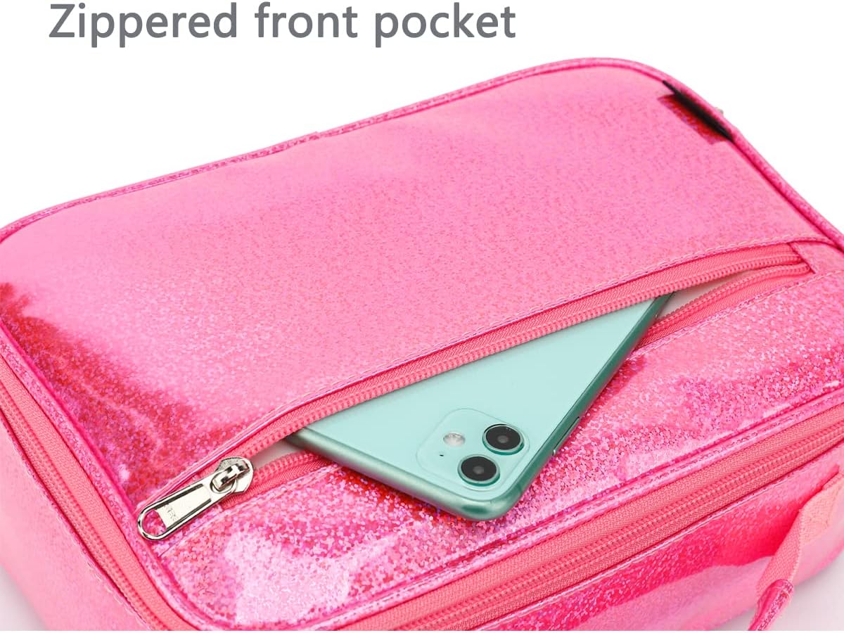 FlowFly Kids Lunch Box Insulated Soft Bag Mini Cooler Back to School Thermal Meal Tote Kit for Girls, Boys, Black - PuriLite