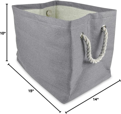 DII Storage Basket or Bin, Collapsible & Convenient Storage Solution for Office, Bedroom, Closet, Toys, Laundry (Large) - Pink Rugby Stripe - PuriLite