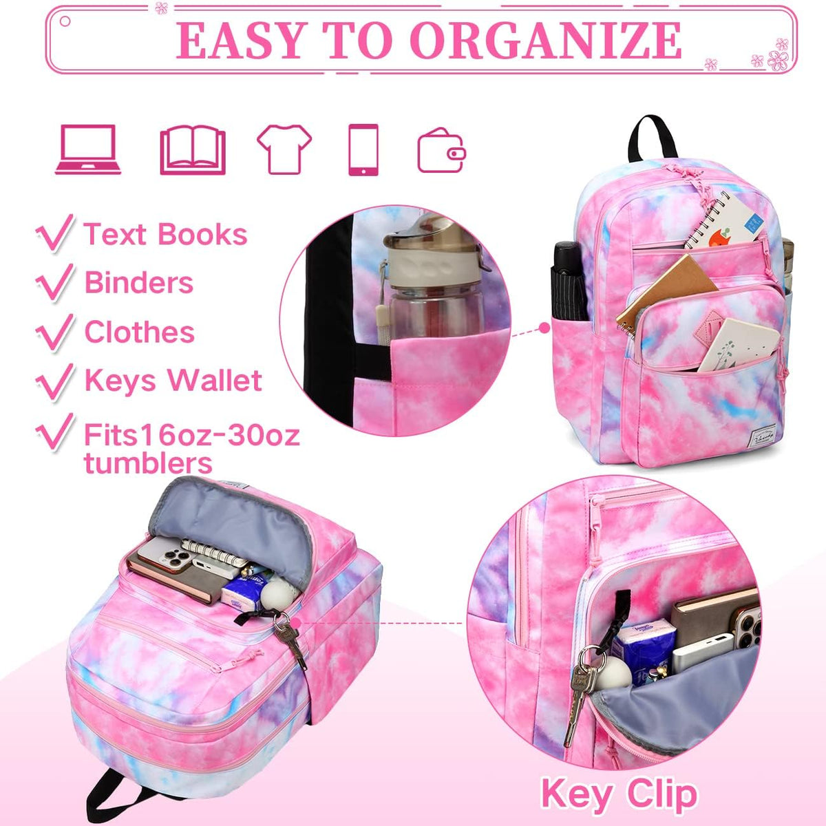 School Backpack for Men Women,Vaschy Lightweight School Bag Bookbag Casual Daypack for High School/College/Teens/Travel/Work - PuriLite
