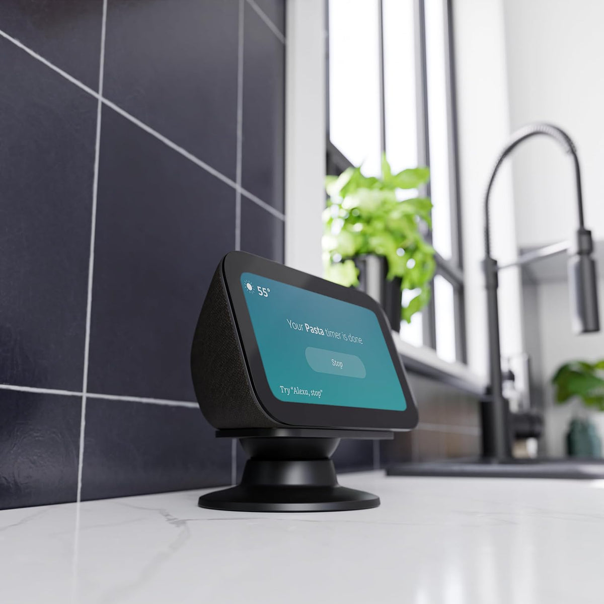 Made for Amazon Tilt + Swivel Stand for Echo Show 5 (3rd Generation), 2023 Release - PuriLite
