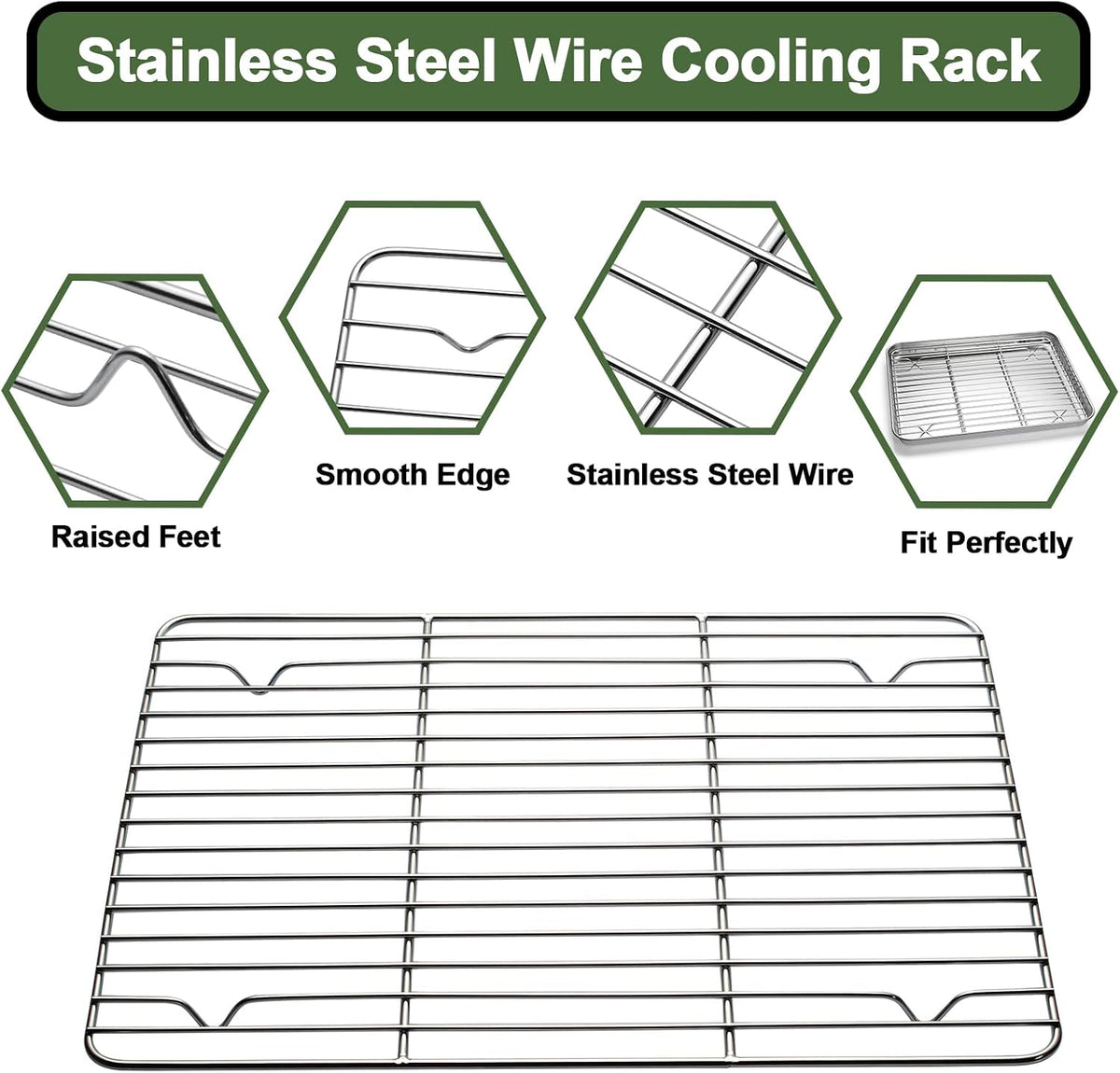 EWFEN Baking Set: Stainless Steel & Silicone Mat Set, 3 Sizes (13x18, 12x17, 9x13 inches), Multi-size Set with Versatile Use
