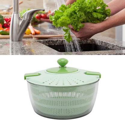 Salad Spinner, 4L Large Manual Vegetable Spining Washer with Secure Lid Lock & Clear Bowl, Lettuce Spinner for Salad, Vegetable Prepping - PuriLite