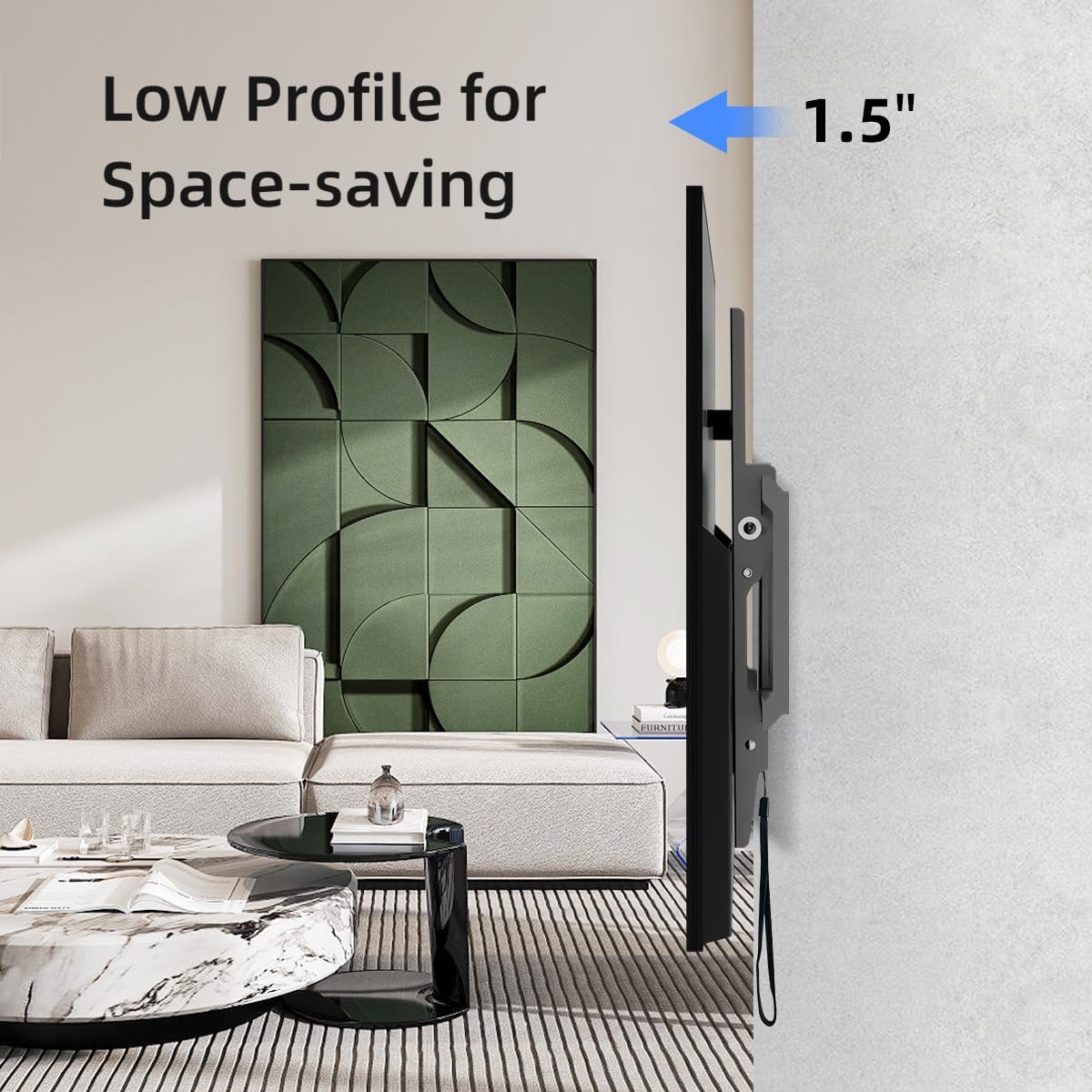 Suptek Tilt TV Wall Mount Bracket for Most 26-60 inch LED, LCD and Plasma TV, Mount with Max 400x400mm VESA and 99lbs Loading Capacity, Fits Studs 16" Apart, Low Profile with Bubble Level - PuriLite