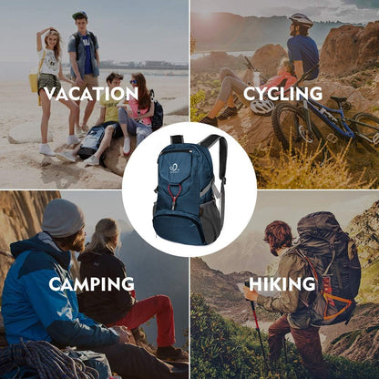 WATERFLY Hiking Backpack 20L Foldable Travel Backpack Lightweight Hiking Daypack for Outdoor Cycling Camping - PuriLite