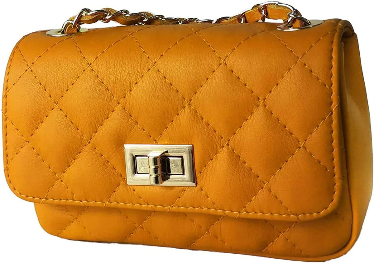 MamaMilano Women/Girls Italian Handmade Genuine Leather Cleo Shoulder Bag/Purse/HandBag/Totebag with Shoulder Strap - PuriLite