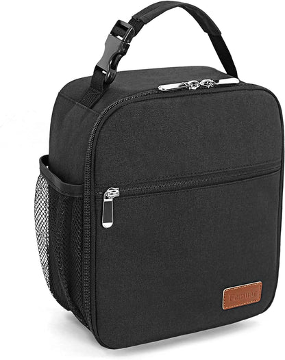 Lunch Box for Men Women Adults Small Lunch Bag for Office Work Picnic - Reusable Portable Lunchbox, Black - PuriLite