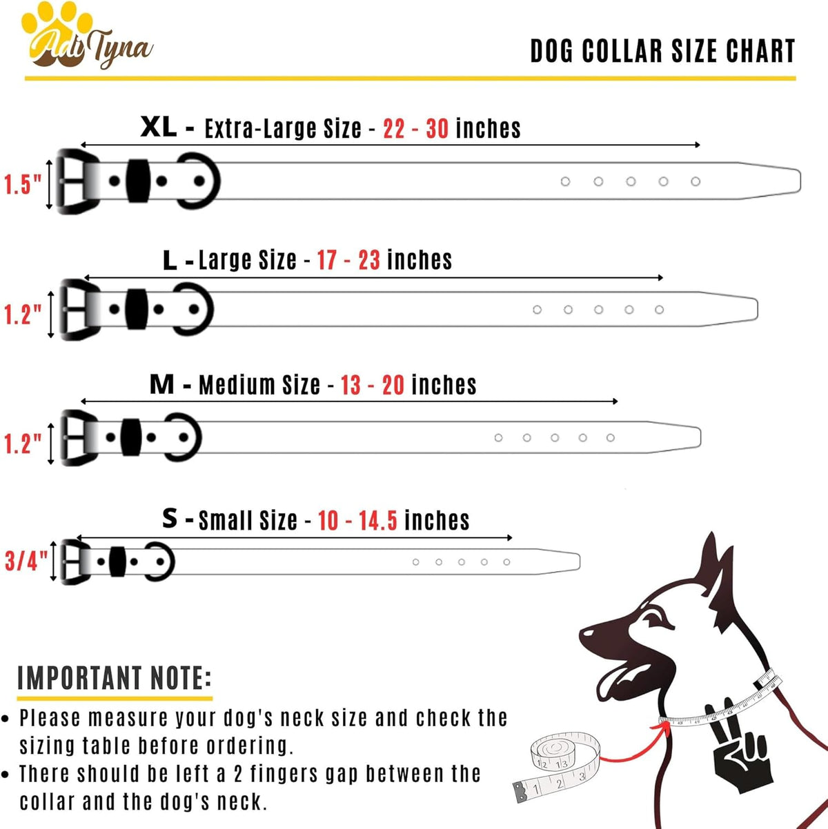 ADITYNA Heavy-Duty Leather Dog Collar for Medium Dogs - Soft and Strong, 100% Genuine Leather - Collier Pour Chien (Medium: Fit 13" - 20" Neck, Brown) - PuriLite