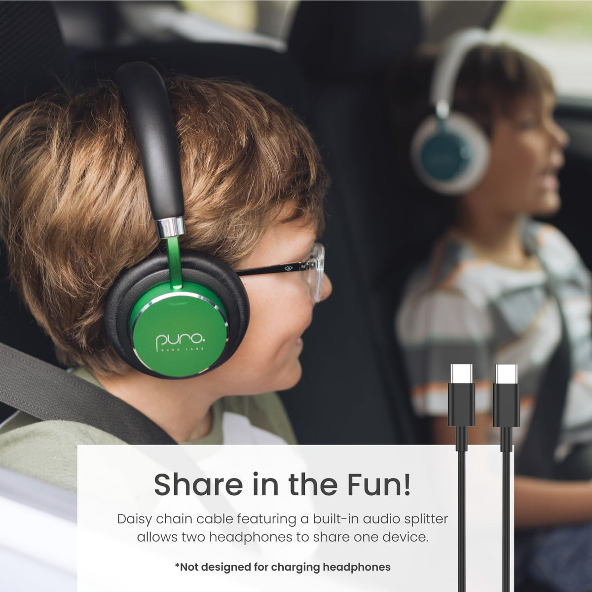 Puro Sound Labs BT2200 Plus Volume Limited Kids’ Bluetooth Headphones (Blue) - PuriLite