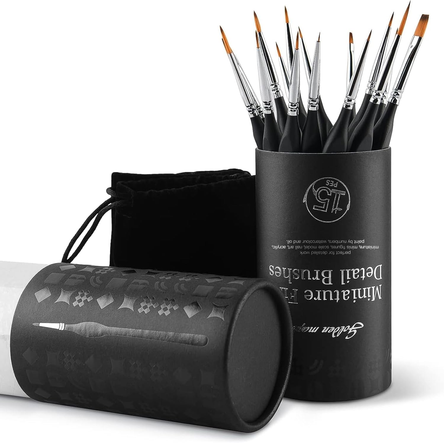 Detail Paint Brushes Set 10pcs Miniature Brushes for Fine Detailing & Art Painting - Acrylic, Watercolor,Oil,Models - PuriLite