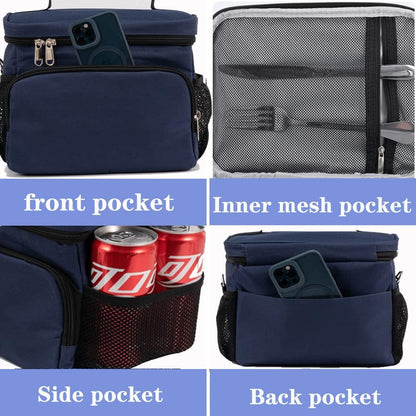Insulated Lunch Bag for Women/Men Reusable Lunch Box Tote Bag, Large Thermal Cooler Bag with Adjustable Shoulder Strap for Kids and Adult,for Work/School/Outdoor Activity - PuriLite