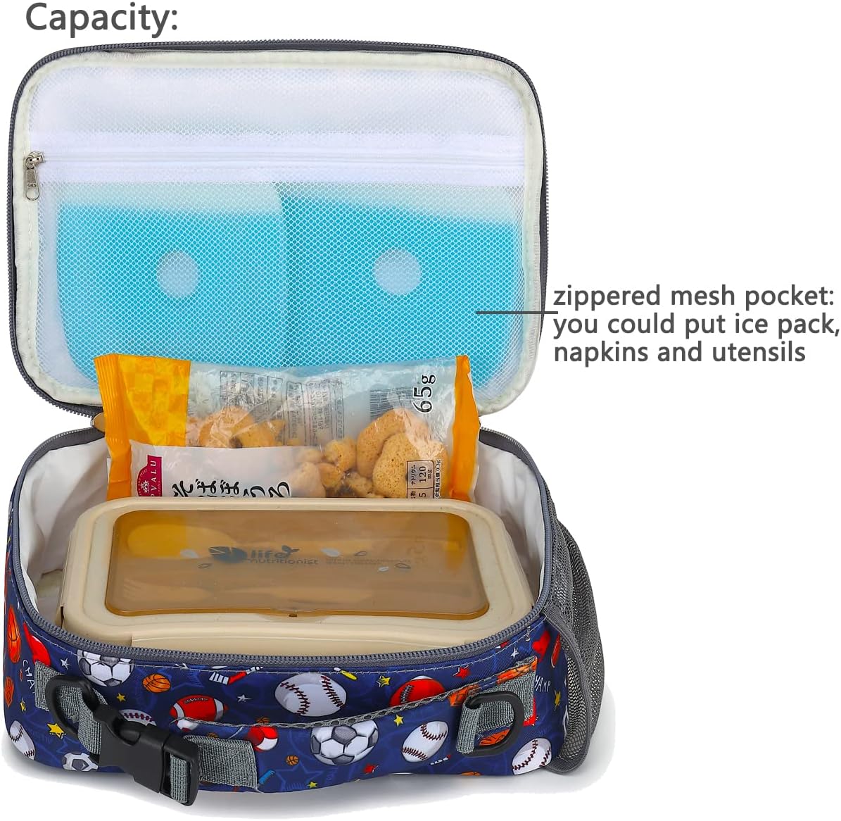 FlowFly Kids Lunch Box Insulated Soft Bag Mini Cooler Back to School Thermal Meal Tote Kit for Girls, Boys, Black - PuriLite