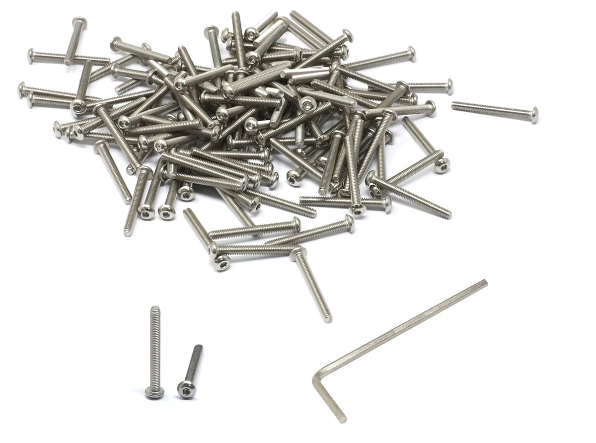 iexcell 50 Pcs M6 x 20mm Thread Pitch 1 mm Stainless Steel 304 Hex Socket Button Head Cap Screws Bolts Kit - PuriLite