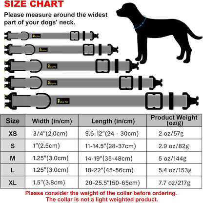 Plutus Pet Tactical Dog Collar, Reflective, Adjustable Heavy Duty Dog Collar, Soft Padded and Comfortable, for Small Medium and Large Dogs (Red, L) - PuriLite