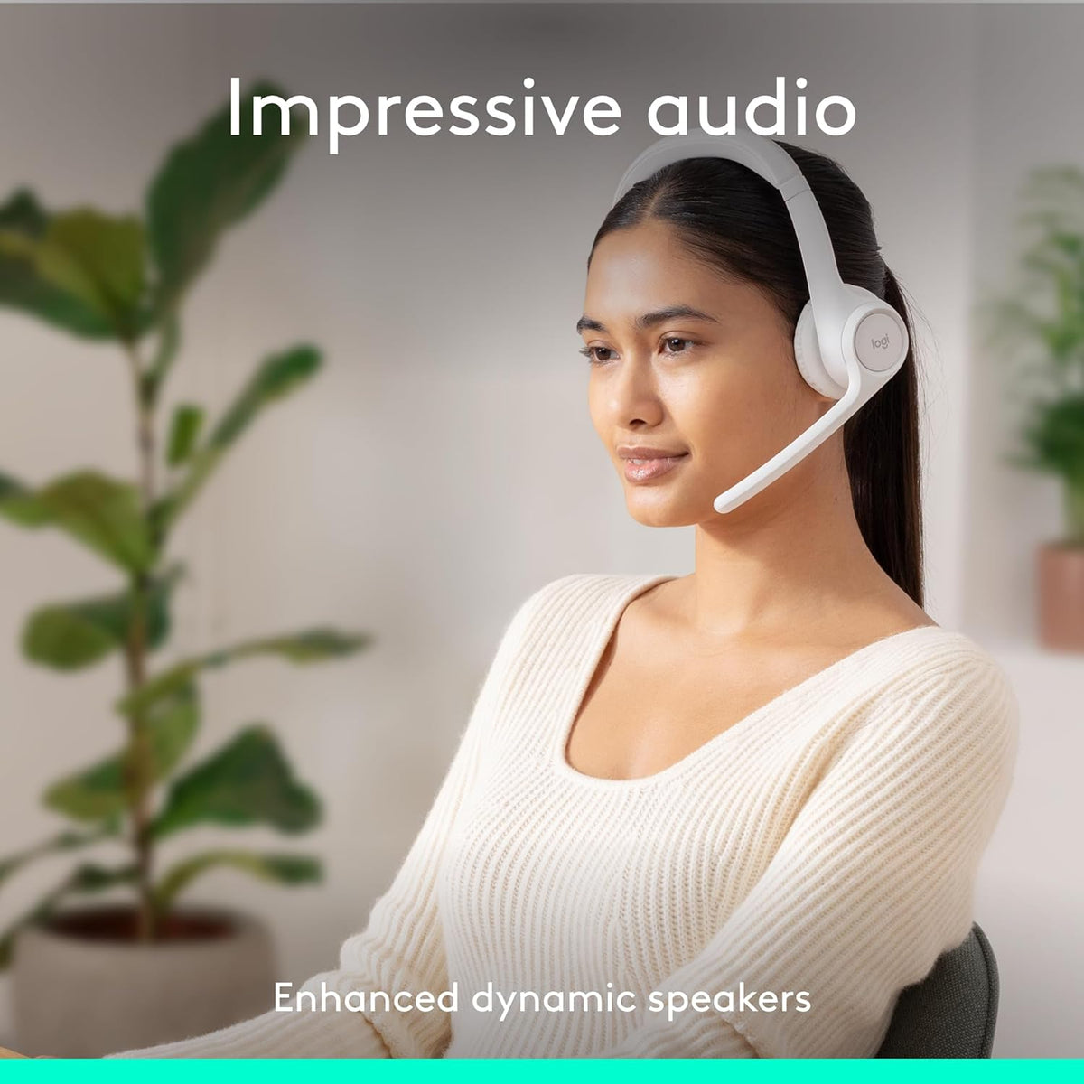 Logitech Zone 301 Wireless Bluetooth Headset with Noise-Canceling Microphone, Compatible with Windows, Mac, Chrome, Linux, iOS, iPadOS, Android – Graphite - PuriLite