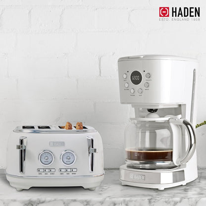 Haden Dorset 75083 Stainless Steel 1500W Retro Toaster 4 Slice Wide Slot w/Removable Crumb Tray and Settings, Black/Copper Toasters w/Adjustable Browning Control, Smart Toaster - PuriLite