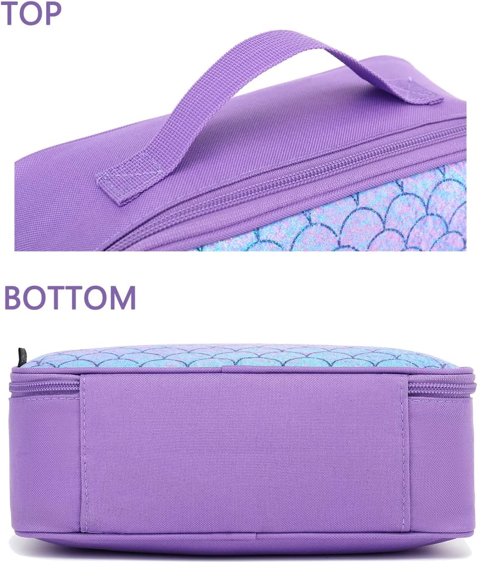 FlowFly Kids Lunch Box Insulated Soft Bag Mini Cooler Back to School Thermal Meal Tote Kit for Girls, Boys, Black - PuriLite