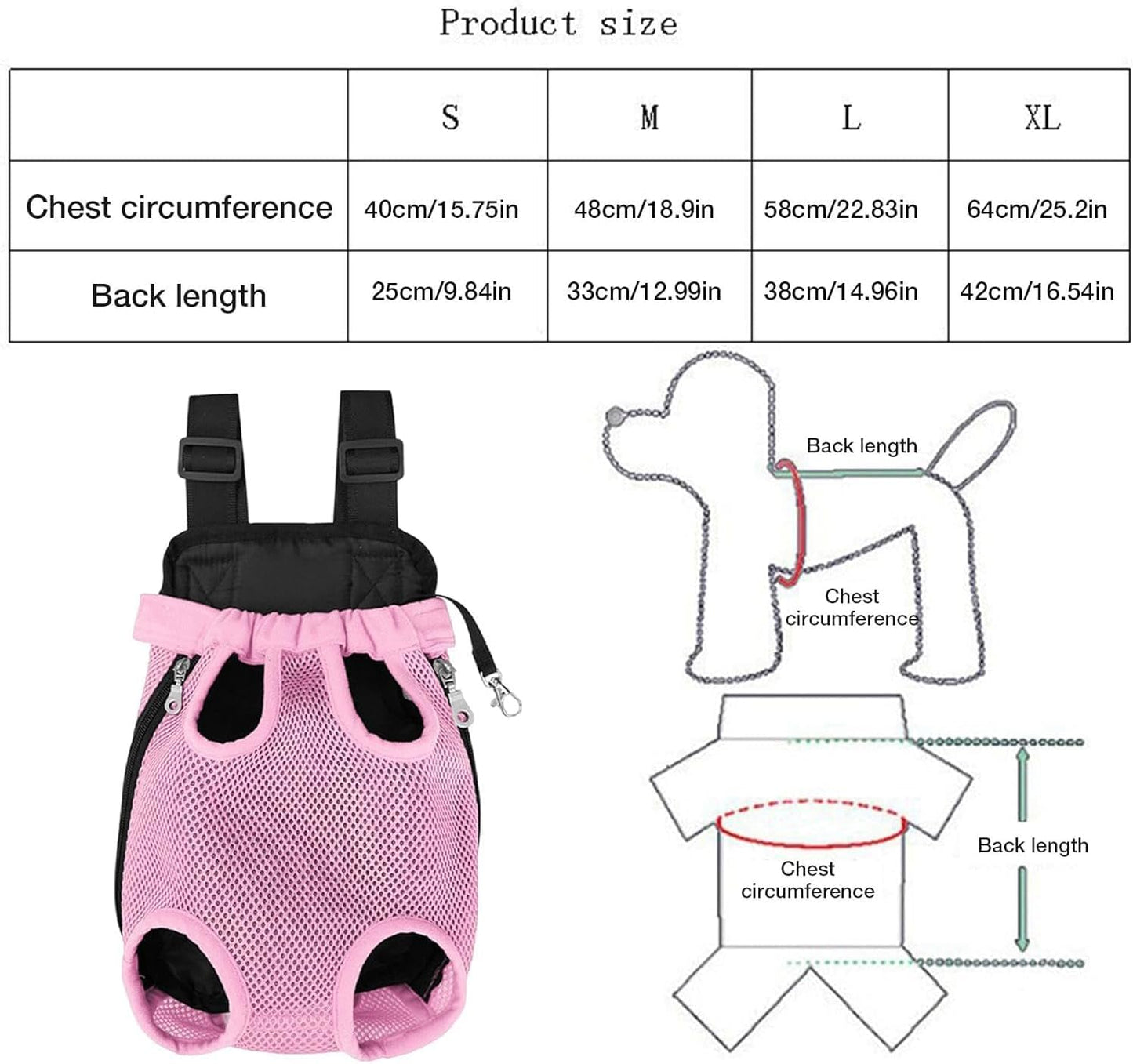 Liahelianx Pet Backpack for Dogs&Cats-Outdoor-Ready Adjustable Chest Straps,Ventilated Mesh Window&Legs-Out Design,Lightweight Travel Backpack for Hiking/Camping (Small to Medium Pets) (Pink) - PuriLite