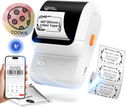 Bluetooth Thermal Label Maker Printer, Portable Inkless Labeling Machine with Waterproof Labels for Home, Kitchen, Office and Small Business - PuriLite