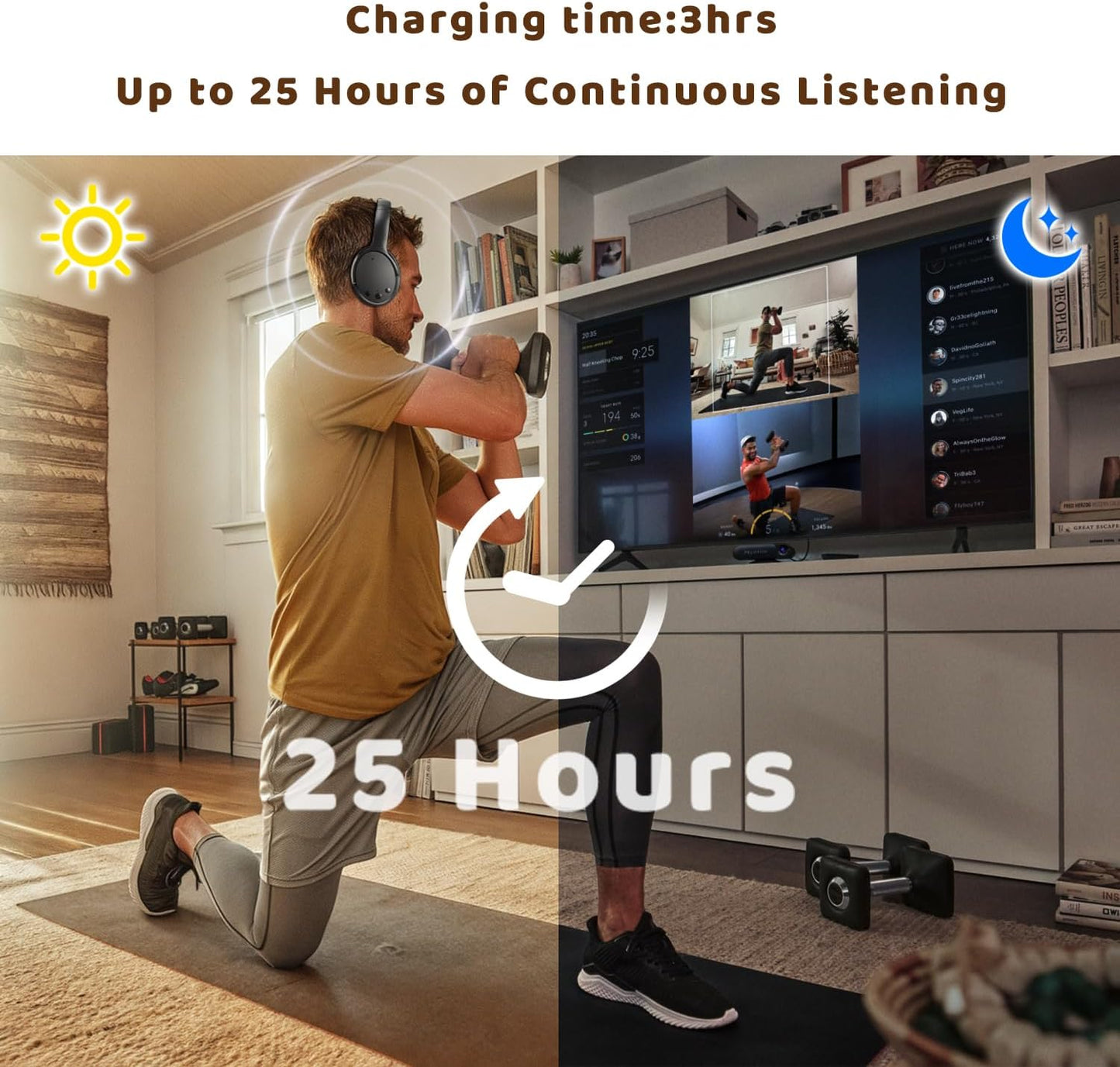 Holdsound Wireless Headphones for TV Watching, TV Headphones Wireless for Seniors with USB Transmitter, 25hrs, No Lip-Sync Delay, Plug and Play, Gifts for Elderly,Light Black - PuriLite