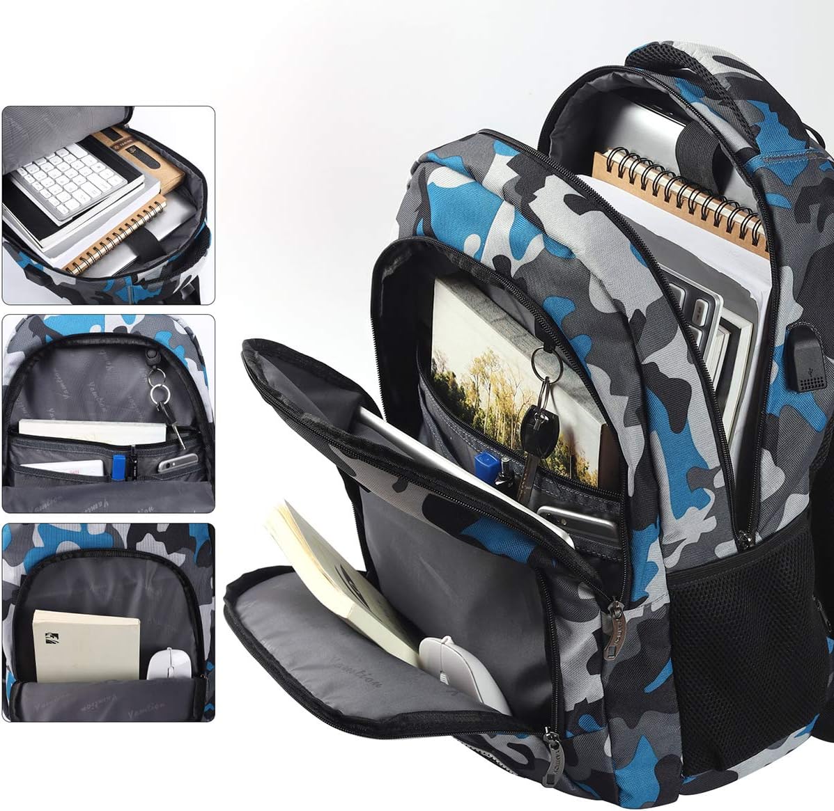 Backpack for Teen Girls,Boys School Backpack for Women with USB,College Backpack,Big Flower - PuriLite